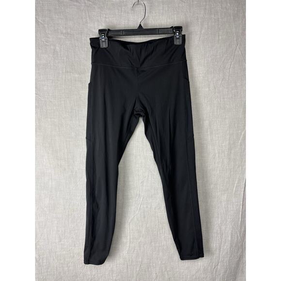 Vuori Leggings Womens M Black Waistband Pocket Crop Workout Athletic - Picture 2 of 7